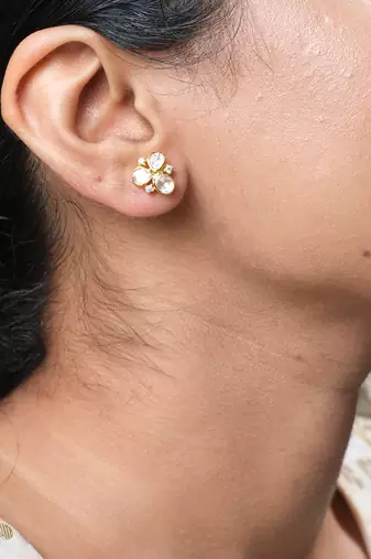 Moissanite polki earrings
