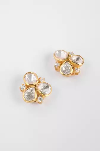 Moissanite polki earrings