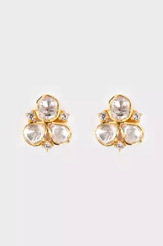 Moissanite polki earrings