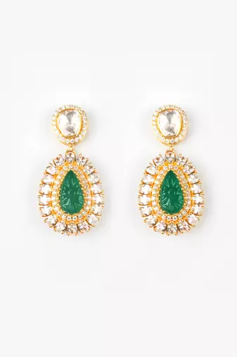 Moissanite polki earrings