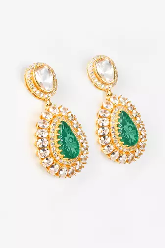 Moissanite polki earrings