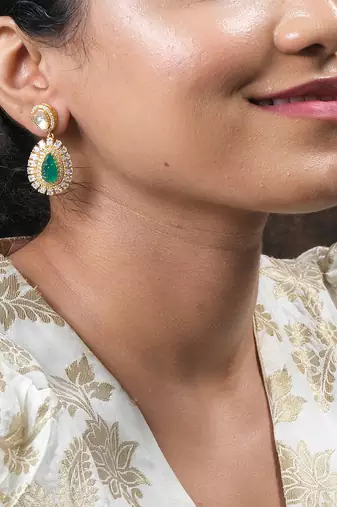 Moissanite polki earrings