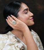 Moissanite polki ring