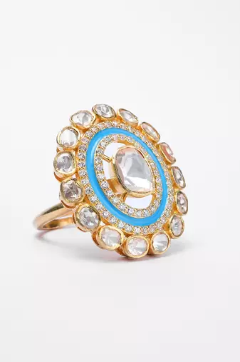 Moissanite polki ring
