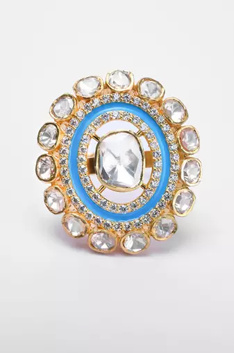Moissanite polki ring
