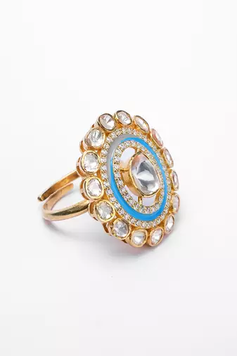 Moissanite polki ring