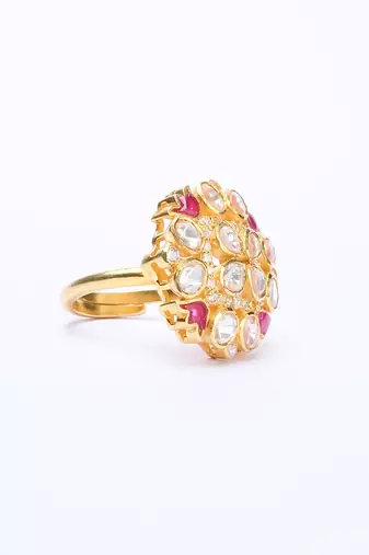 Moissanite polki ring