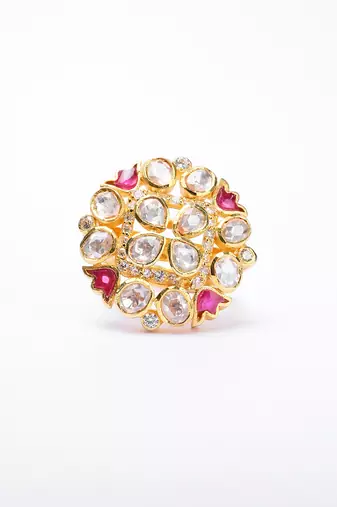 Moissanite polki ring