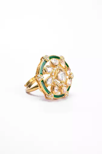 Moissanite polki ring