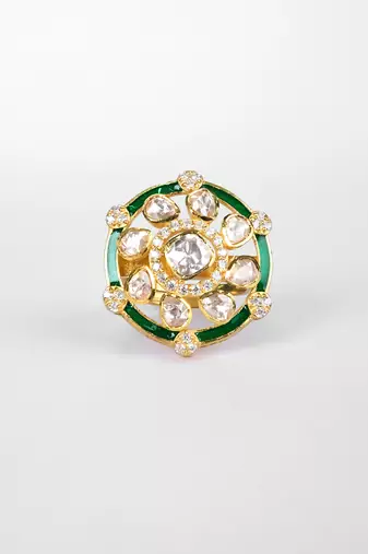 Moissanite polki ring