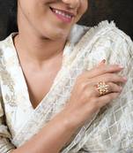 Moissanite polki ring