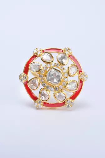 Moissanite polki ring