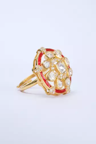Moissanite polki ring