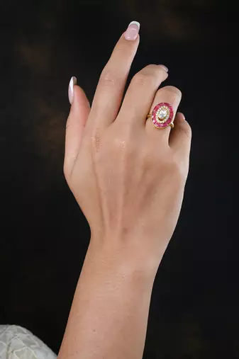 Moissanite polki ring