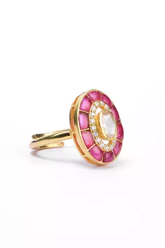 Moissanite polki ring
