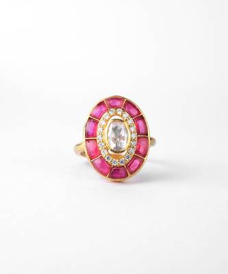 Moissanite polki ring 4