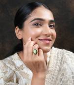 Moissanite polki ring