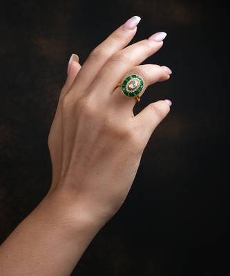 Moissanite polki ring 2