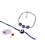 combo of modern evil eye handcrafted bracelets for bhaiya-bhabhi, couple (adjustable).