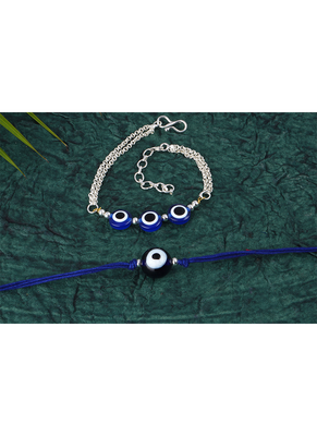 combo of modern evil eye handcrafted bracelets for bhaiya-bhabhi, couple (adjustable). 2