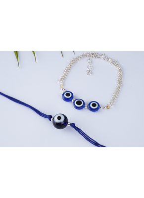 combo of modern evil eye handcrafted bracelets for bhaiya-bhabhi, couple (adjustable). 3