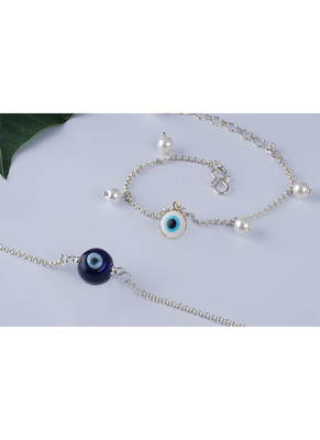 Latest evil eye handcrafted bracelet for bhaiya-bhabhi, couple with japanese pearls 3