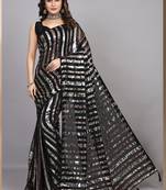 Black Georgette Embroidered Party Wear Saree