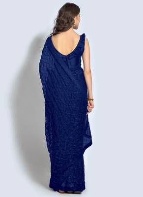 Blue Georgette Sequence Party Wear Saree 3