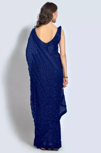 Blue Georgette Sequence Party Wear Saree