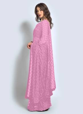 Pink Georgette Sequence Party Wear Saree 2