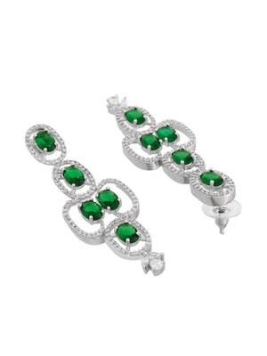 green american dimond & silver plated long earrings 3