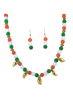 indian tiranga/tricolour/national flag necklace set handmade fashion jewellery for independence day 1
