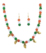 indian tiranga/tricolour/national flag necklace set handmade fashion jewellery for independence day