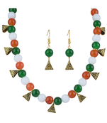 Stylish tiranga/tricolour/national flag necklace set handmade fashion jewellery for independence day.