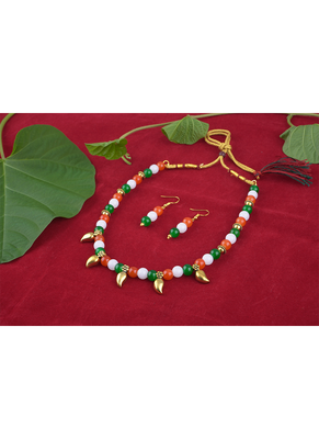indian tiranga/tricolour/national flag necklace set handmade fashion jewellery for independence day 3