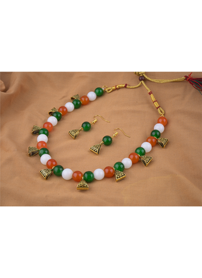 Stylish tiranga/tricolour/national flag necklace set handmade fashion jewellery for independence day. 2