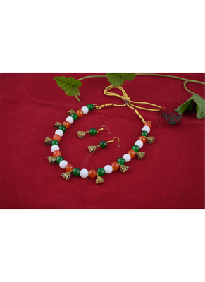 Stylish tiranga/tricolour/national flag necklace set handmade fashion jewellery for independence day. 3