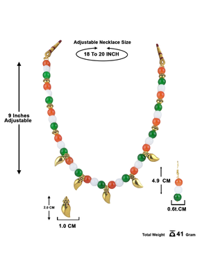 indian tiranga/tricolour/national flag necklace set handmade fashion jewellery for independence day 5