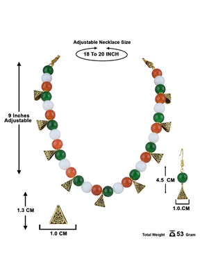 Stylish tiranga/tricolour/national flag necklace set handmade fashion jewellery for independence day. 4