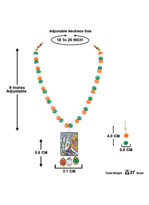 National flag necklace set with peacock pendant & bracelet handmade fashion jewellery for independence day 4