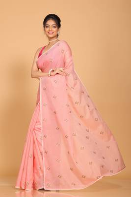 Kota embroidery sarees(Peach) 3