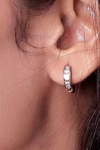 Rose Plated Trendy Bali Huggie Earrings For Wo  And Girls
