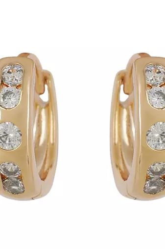 Rose Plated Trendy Bali Huggie Earrings For Wo  And Girls