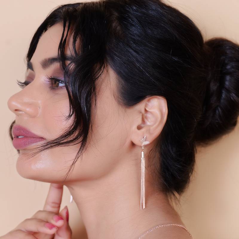 Wo  Set of 3 Rose-Gold-Plated Pear-Beaded Earrings 