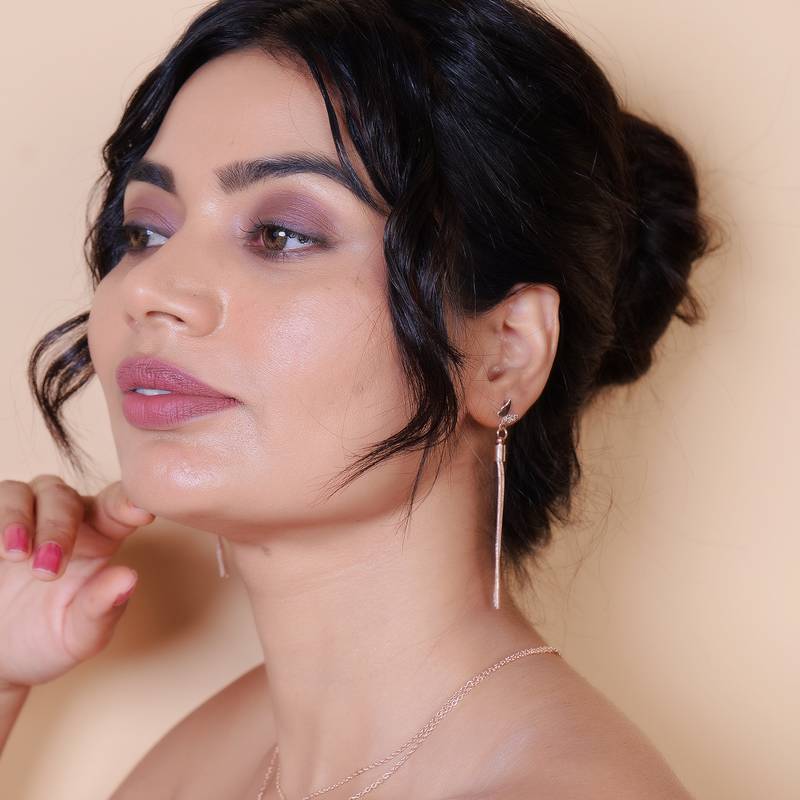 Wo  Set of 3 Rose-Gold-Plated Pear-Beaded Earrings 