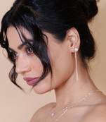 Wo  Set of 3 Rose-Gold-Plated Pear-Beaded Hoop Earrings