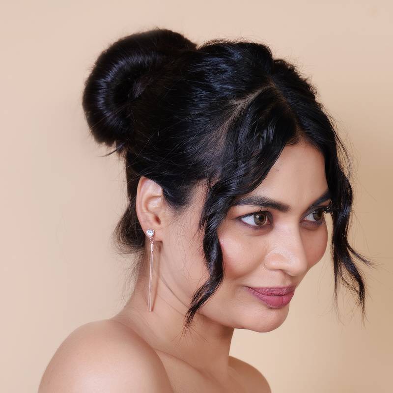 Wo  Set of 3 Rose-Gold-Plated Pear-Beaded Hoop Earrings