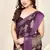 Wine Chiffon Floral Print Saree With Unstitched Blouse Piece