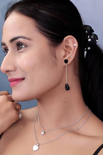 Wo  Set of 6 Gold-Plated Pear-Beaded Fashion Earrings