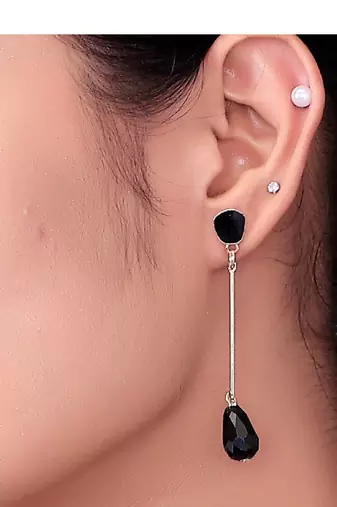 Wo  Set of 6 Gold-Plated Pear-Beaded Fashion Earrings